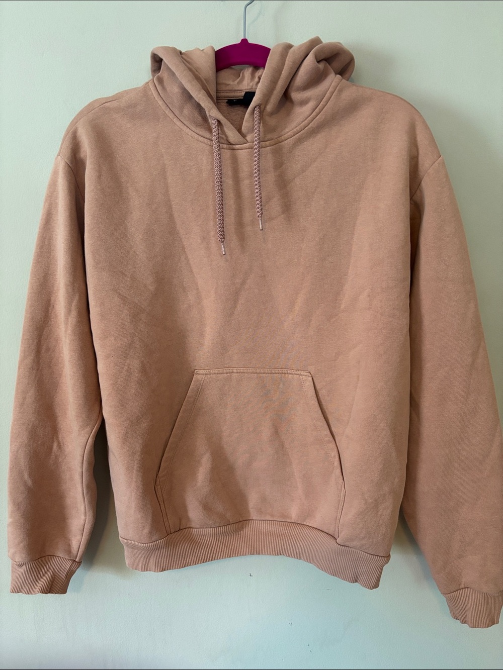 Topshop Classic Cozy Pullover Fleece Hoodie in Nude Pink — Size US 6